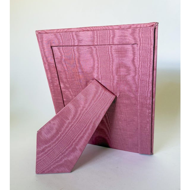 Vintage Pink Moire Fabric Table Top Picture Frame, 8x10 For Sale In Dallas - Image 6 of 7