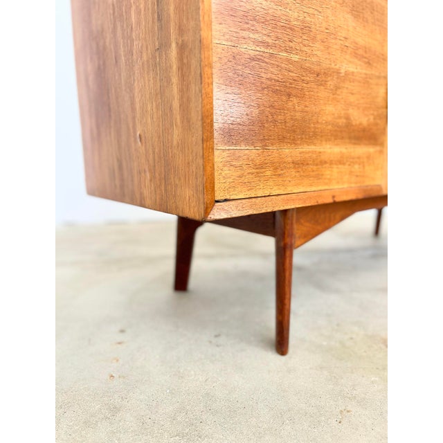 Mid-Century Brutalist Teak Sideboard with Drawers and Recessed Round Handles, 1960s For Sale - Image 10 of 18