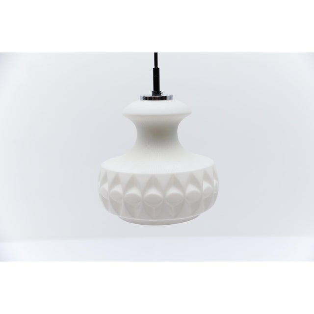 Metal White 3D Glass Hanging Lamp by Peill & Putzler, 1960s For Sale - Image 7 of 11