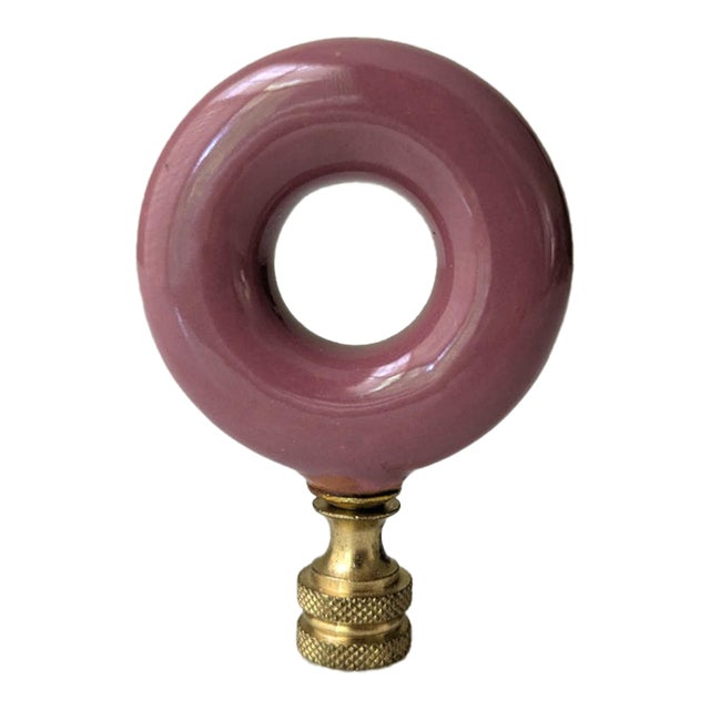 Vintage Glass & Brass Lamp Shade Finial Lampshade Topper For Sale