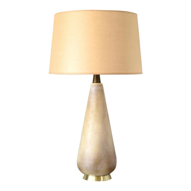 Mid-Century Modern Textured Ceramic Table Lamp For Sale