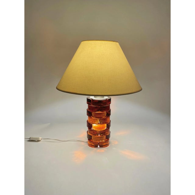 Glass & Metal Table Lamp by Poliarte, Italy, 1970s For Sale - Image 6 of 9