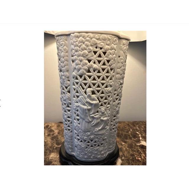 Traditional Early 20th Century Blanc De Chine Table Lamp For Sale - Image 3 of 12
