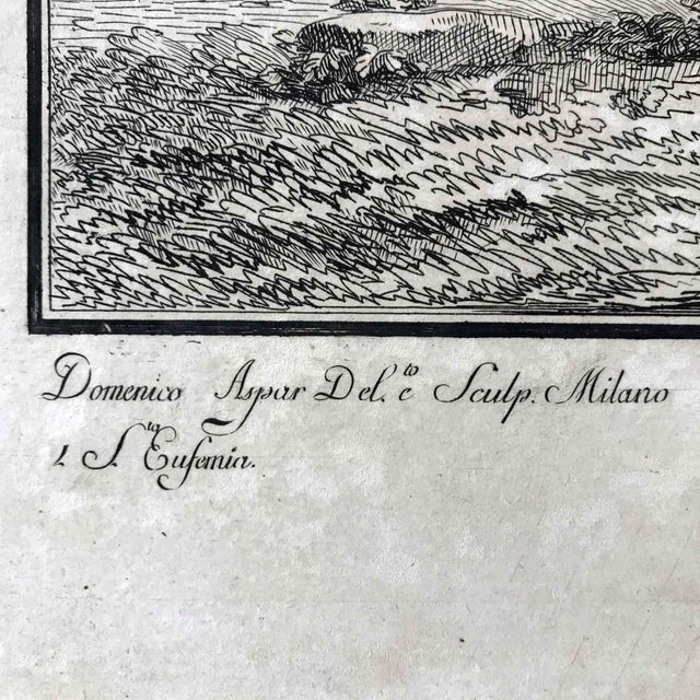 Late 18th Century Domenico Aspari, San Paolo Delle Nuache Milan, 1788, Etching, Framed For Sale - Image 5 of 14