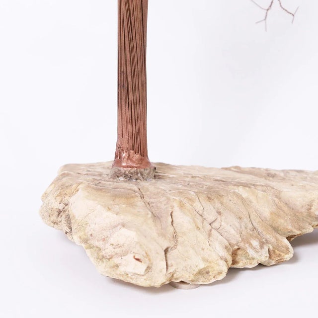 Copper and Stone Tree Sculpture For Sale In West Palm - Image 6 of 8