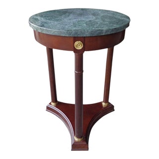 Mid 20th Century Regency Style Marble Pedestal Side Table For Sale