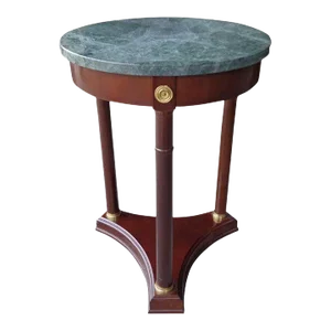 Mid 20th Century Regency Style Marble Pedestal Side Table