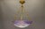 French Art Nouveau Lilac and White Glass Pendant Light from Muller Strasbourg For Sale - Image 14 of 18