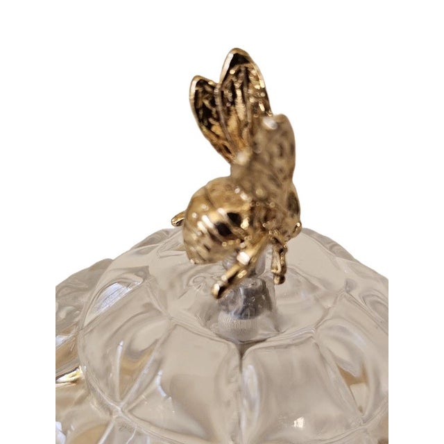 Waterford Crystal Waterford Marquis Crystal Honey Box Jar With Goldtone Metal Bee - Original Label For Sale - Image 4 of 7