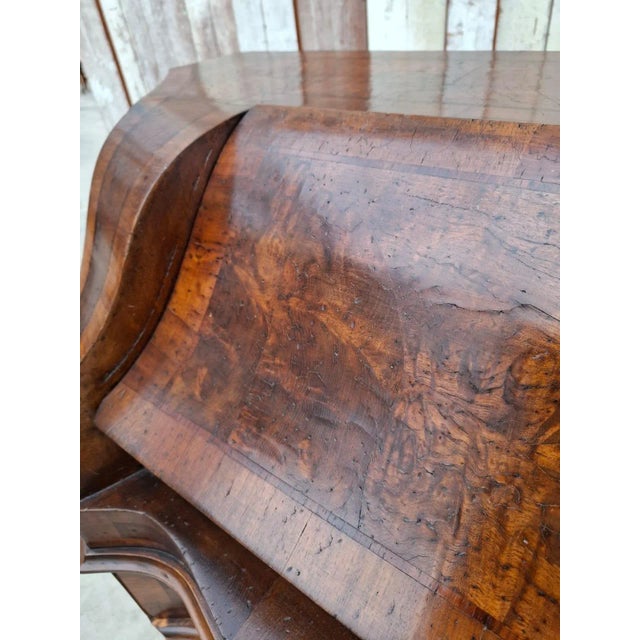 Antique Baroque Revival Walnut Secretaire with Curved Drawers and Fall-Front Desk For Sale - Image 12 of 18