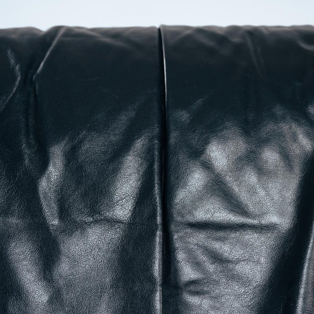 Vintage Italian Two-Seater Sofa in Black Leather and Metal, 1980s For Sale - Image 13 of 16