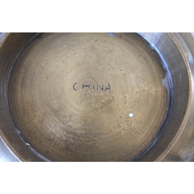 Vintage Chinese Etched Brass Bowl For Sale In Milwaukee - Image 6 of 7