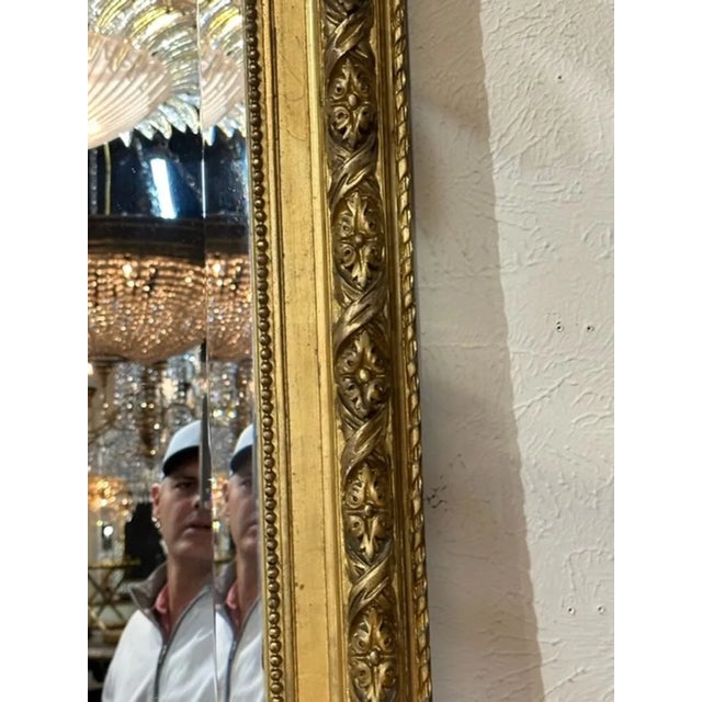 Gold French Louis XVI Giltwood Mirror For Sale - Image 8 of 9