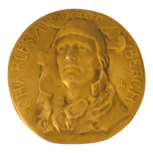 1930s Society of Medalists Gold Leaf Over Bronze Medal Commemorating Charles Lindbergh