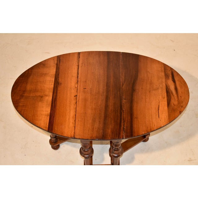 Walnut Dropleaf Table From England, Circa 1900 For Sale - Image 10 of 11