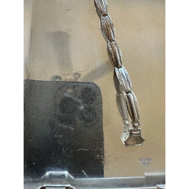 Early 20th Century Art Deco Vintage .950 Sterling Silver Cigarette Case Circa 1930’s. Card Holder? For Sale - Image 5 of 6
