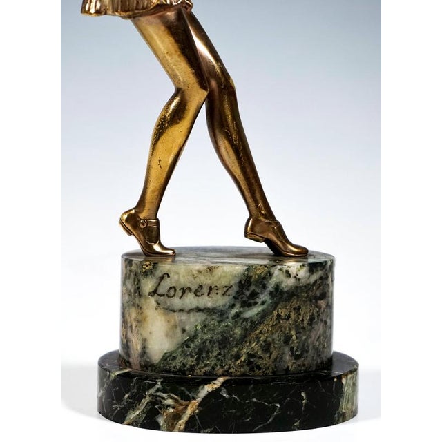 Viennese Art Deco Clotilde von Derp Dancer Figurine in Bronze attributed to Josef Lorenzl, 1928 For Sale - Image 6 of 10