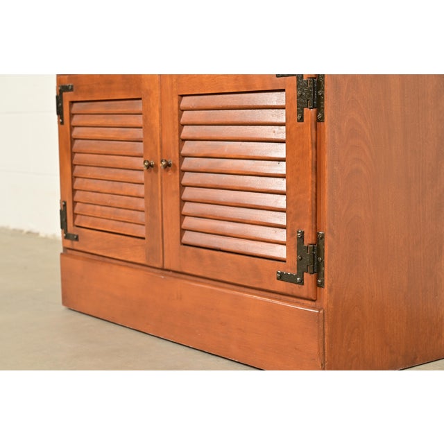 Brown Ethan Allen American Colonial Solid Maple Media Cabinet or Bedside Chest For Sale - Image 8 of 13