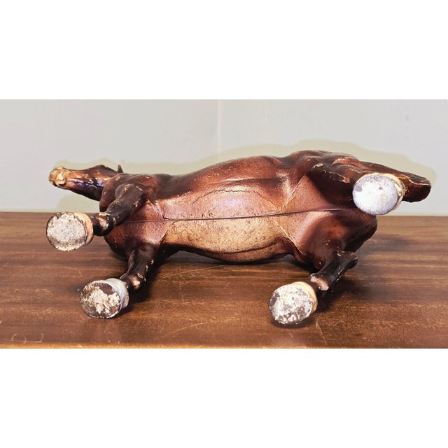 Hubely Style Vintage Cast Iron Horse — Mid‑Century Americana With Original Patina For Sale - Image 11 of 12