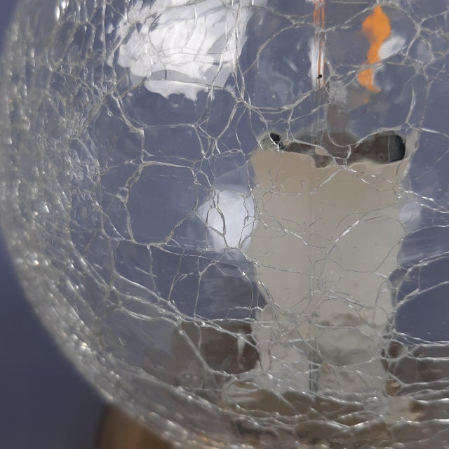 Cracklè Sphere Glass Table Lamp, 1970s For Sale - Image 10 of 12