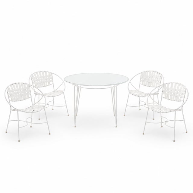 1960s Mid-Century Modern Wrought Iron Patio Set For Sale