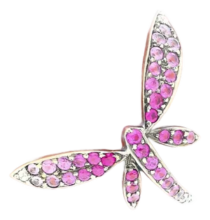 Wendy Yue Opal & Sapphire Dragonfly 18k White Gold Dome Ring, Size 6.75