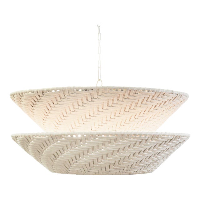 Matthew Izzo Home - Takoda Two Tiered Cotton Weave Pendant Light For Sale