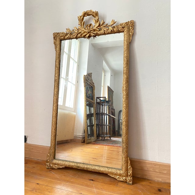 Large Louis XVI Mirror with Openwork Pediment, 19th Century For Sale - Image 16 of 16