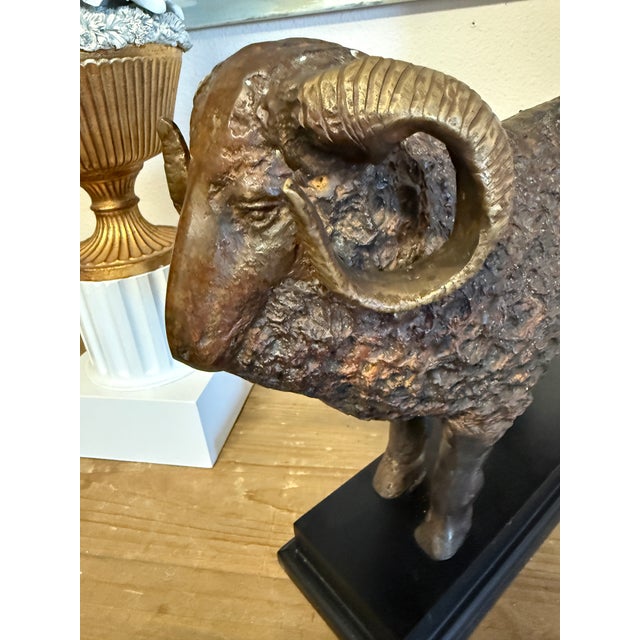 Bronze Ram Sheep Sculpture For Sale - Image 4 of 8