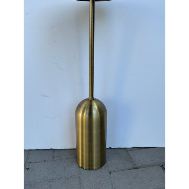 Modern Pascal Drink Table witb a Labradorite Stone Top. Brass body. Original Retail $399. Showroom floor sample.