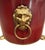 Metal Vintage Large Italian Tole Gilt & Cranberry / Burgundy Red Monteith Cache Pot / Jardinere / Planter With Lion Head Rings and Paw Feet For Sale - Image 7 of 8