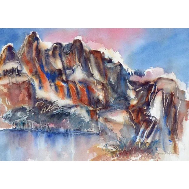 Ragged Peak and Lower Young Lake in Yosemite National Park by Anna Ballarian (American, 1911-2010). Signed "Anna...