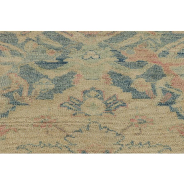 2010s Vintage Pastel Colorful Oushak Rug - 9'00 X 12'06 For Sale - Image 5 of 11