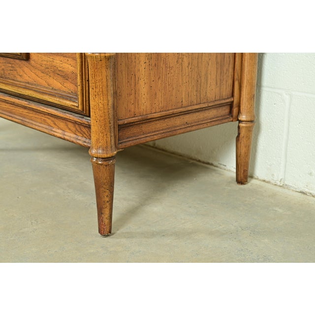 Mid-Century Hollywood Regency Campaign Carved Walnut Faux Bamboo Nightstand by Stanley, Circa 1960s For Sale - Image 11 of 15