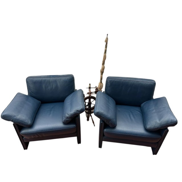 Postmodern Team Lounge Chairs in Leather from Wellis, 1980s, Set of 2 For Sale - Image 3 of 7