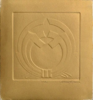 Patricia A. Pearce "Noshi" Embossed Symbolic Composition (Bronze Version) circa 1980s