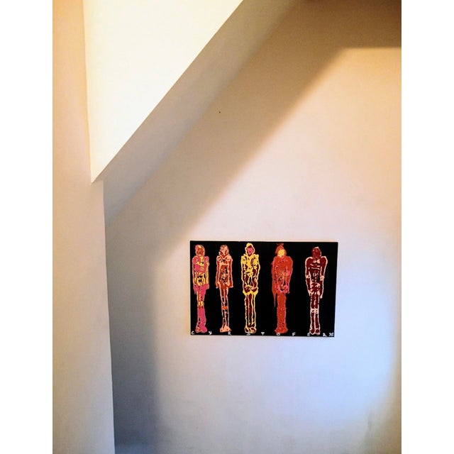 California self taught artist (American b. 1969) Christopher (Cyrstofer) Shoemaker painted this abstract figurative...