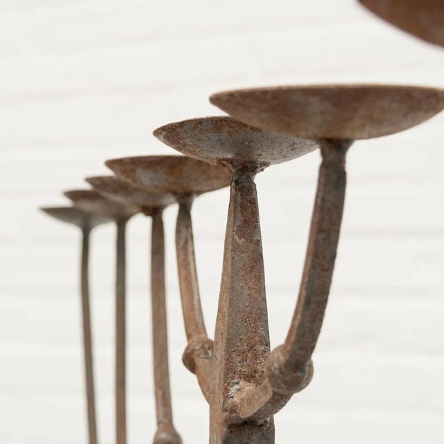 1960s Brutalist Wrought Iron Candleholder, 1960s For Sale - Image 5 of 15