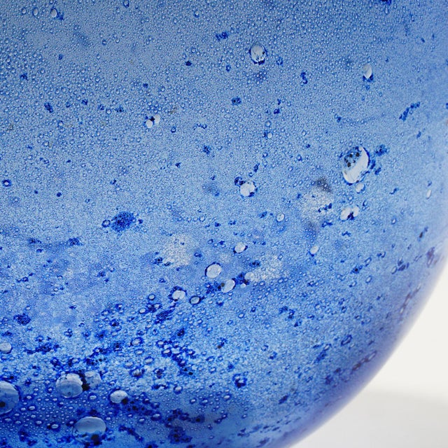 Monumental Ercole Barovier - Barovier & Toso Efeso Blue Vase 1964 For Sale - Image 9 of 13