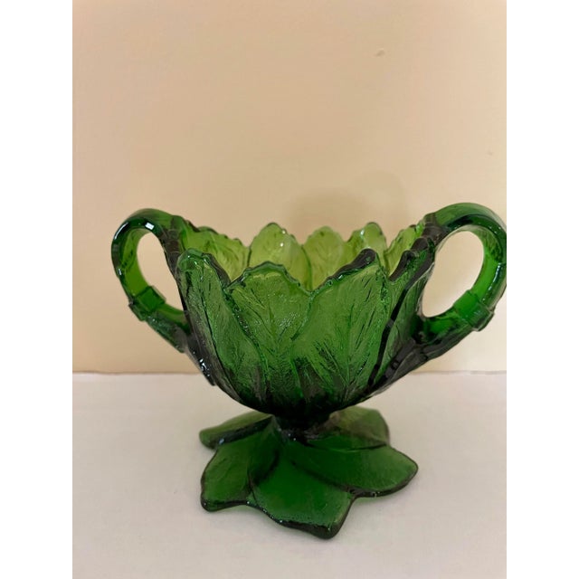 Fenton Art Glass Company Vintage Summit Art Glass Creamer and Sugar Set in Everglade Pattern- 2 Pieces For Sale - Image 4 of 8