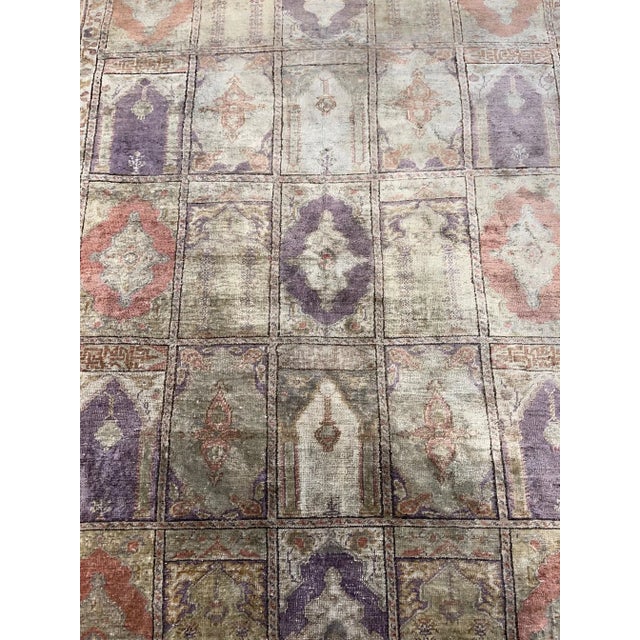 Textile 1900s Fine Antique Prayer Turkish Silk Rug - 5'5'' X 3'10'' For Sale - Image 7 of 9