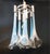 Vintage Italian pendant with blue Murano glass diffusers hand blown in the shape of calla lily, mounted on chrome finish...