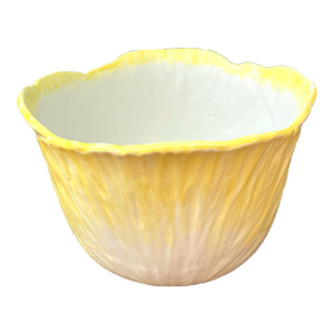 Vintage Majolica Style Yellow Cabbage Oversized Planter