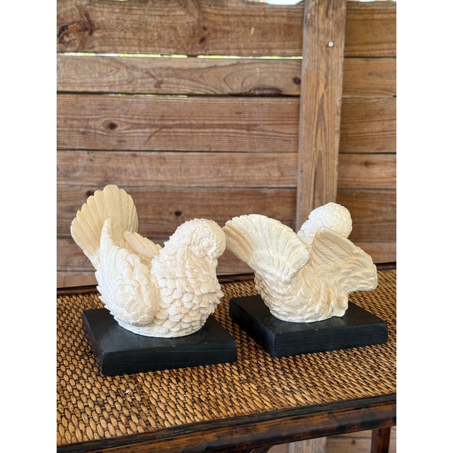 Mid 20th Century Mid-20th Century Italian A. Santini Sculptural Doves on Marble Bases – Pair For Sale - Image 5 of 12