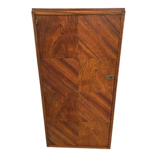 Antique American Campaign Wardrobe in Burl Walnut Circa Early 20th Century For Sale