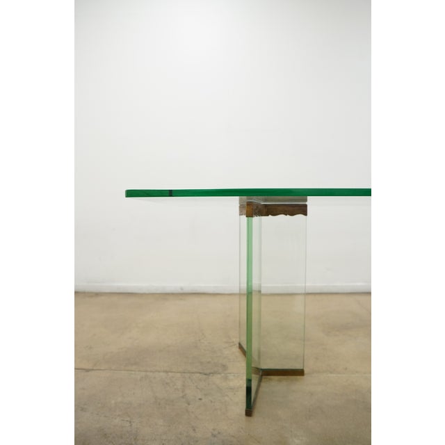 1970s Attributed to Leon Rosen Glass Dining Table For Sale - Image 10 of 18