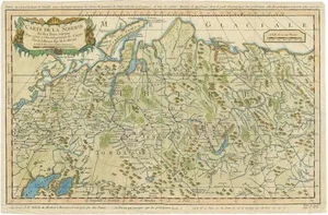 Antique Map of Siberia by Bellin, 1754
