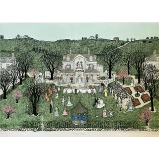 1980s "Country Wedding" Cuca Romley Signed and Numbered Color Etching For Sale