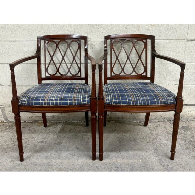 Traditional Vintage Regency Style Lady Emily Dining Armchairs - Pair For Sale - Image 3 of 7