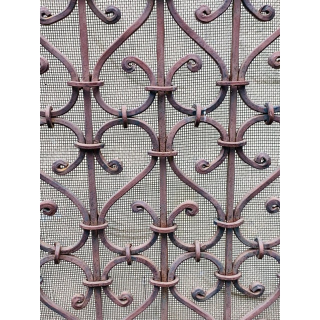 Antique Late 19th Century Spanish Wrought Iron Fireplace Screen For Sale - Image 9 of 11